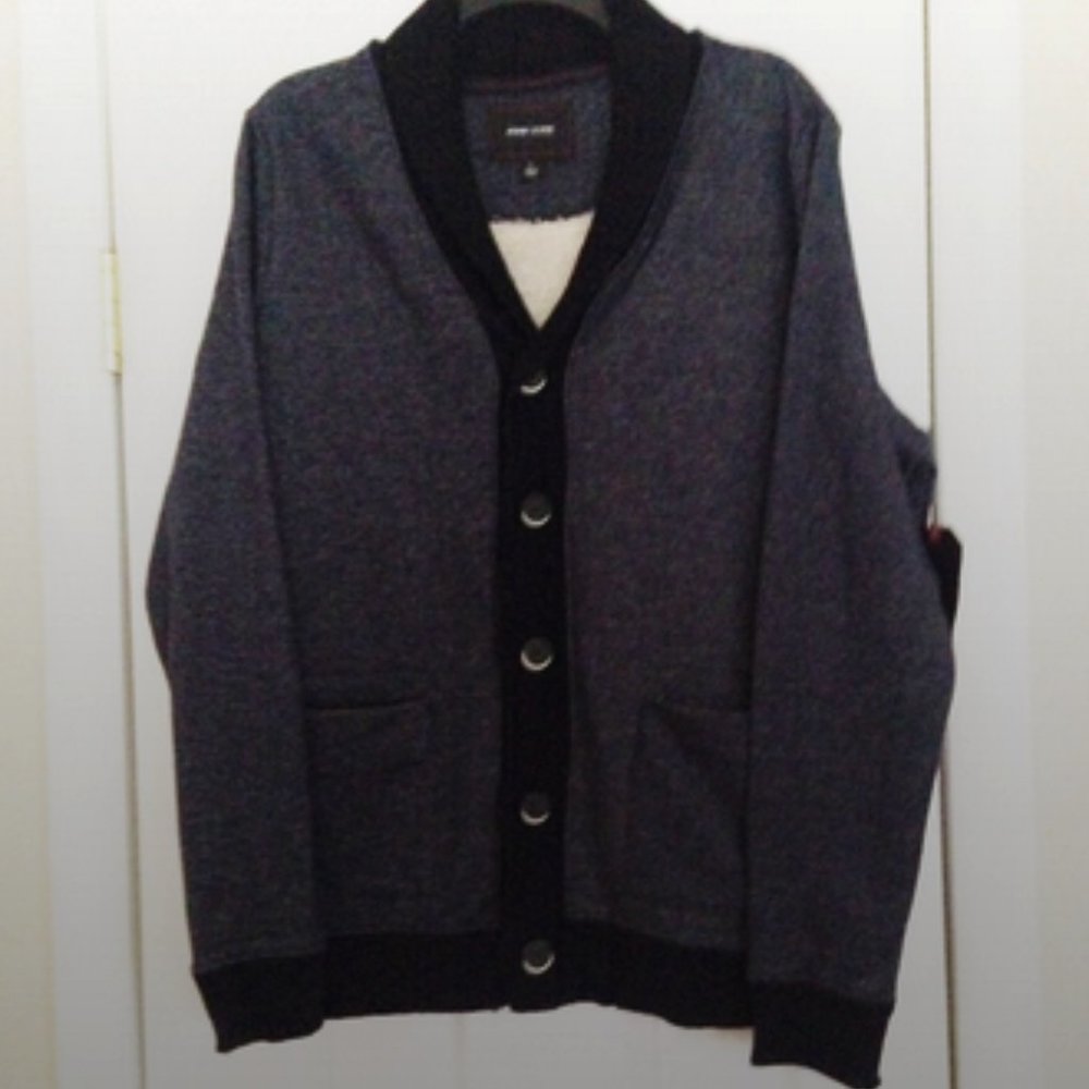 Jacket mens new size L 60% cotton 40% polyester Adam Levine buttons pockets navy